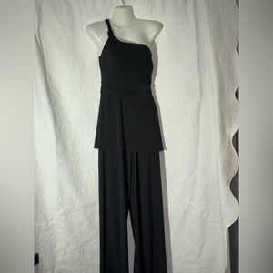 Metrostyle Black Jumpsuit one shoulder size 10